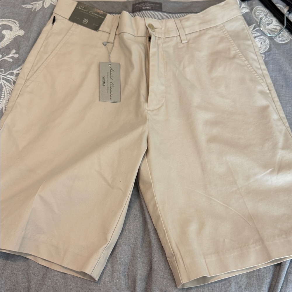 NWT Men’s Daniel Cremieux Cream Khaki Signature Shorts Supima size 30